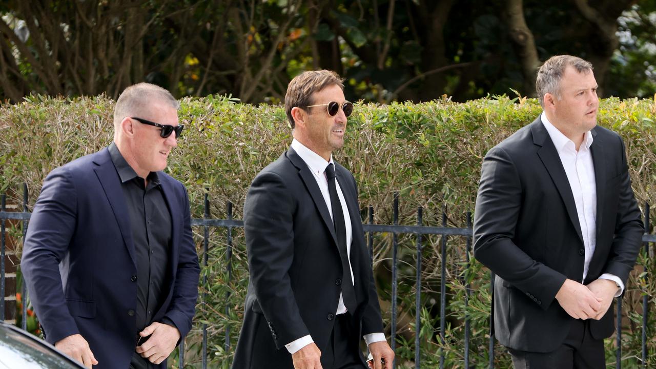 Retired NRL players and Andrew Johns attended the service on Thursday. Picture: NewsWire / Damian Shaw