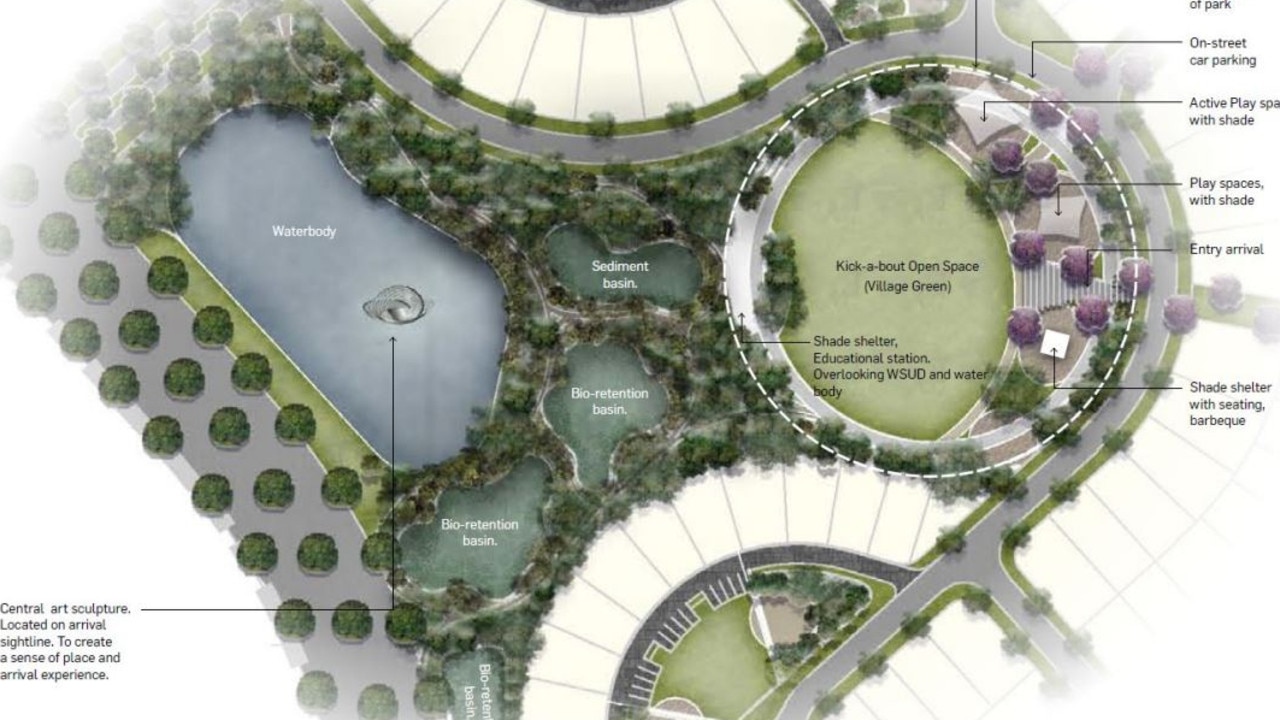 The new waterbody entrance proposed to the Lakes Precinct.