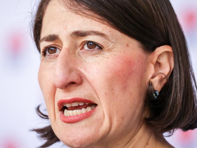 SYDNEY, AUSTRALIA - DECEMBER 26: NSW Premier Gladys Berejiklian speaks during a media conference on December 26, 2020 in Sydney, Australia. Premier Gladys Berejiklian announced nine new COVID-19 cases and said Greater Sydney would revert back to restrictions pre-Christmas Eve, with minor changes to gatherings in the northern beaches.  (Photo by David Gray/Getty Images)