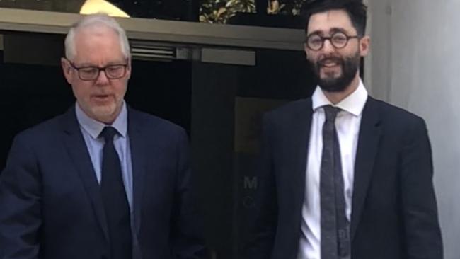 Page (left), pictured with his lawyer outside court during a previous appearance. Picture: Jim O'Rourke