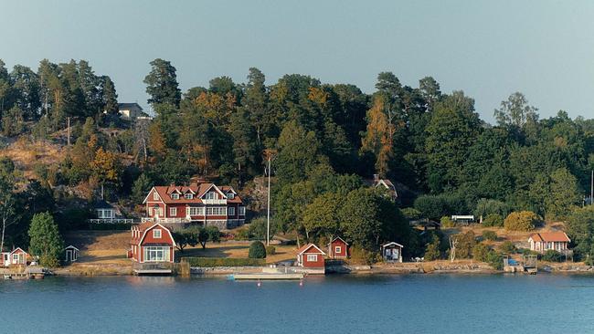 Swedish clapboard houses outside Stockholm. Picture: Lauren Bamford