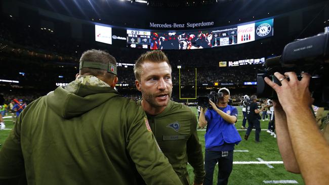 Undefeated no more: Los Angeles Rams head coach Sean McVay after the game. Picture: AP