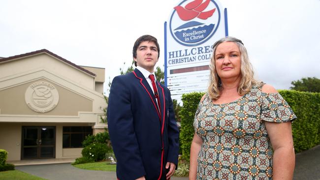 Jordan Arnold has been expelled by Hillcrest Christian College after his mother Robyn criticised the school. Picture: Adam Head