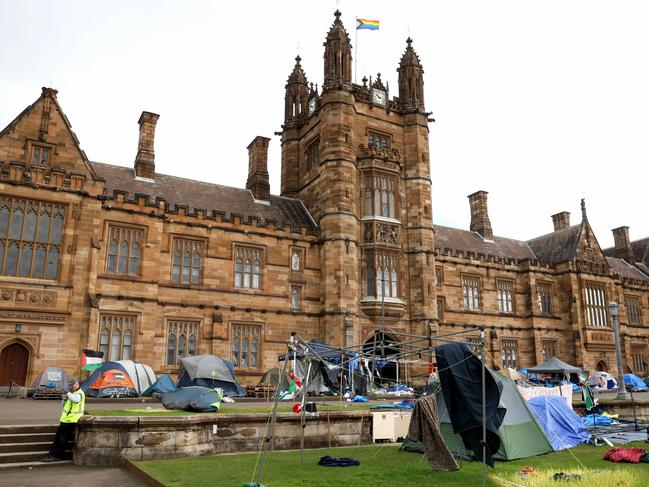 SYDNEY, AUSTRALIA - NewsWire Photos MAY 18, 2024: The large Gaza pro Palestinian camp at University of Sydney.Picture: NewsWire / Damian Shaw