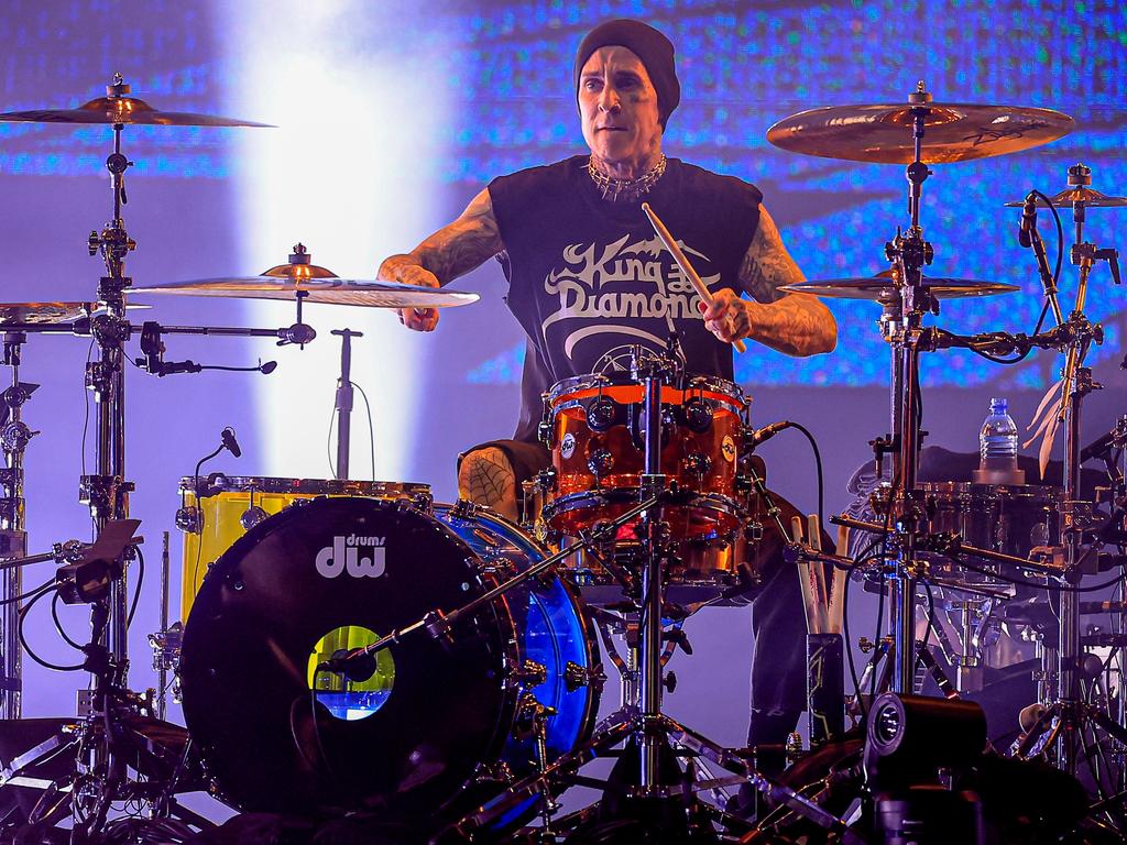 Barker toured Australia with Blink-182 in February. Picture: Buda Mendes/Getty Images