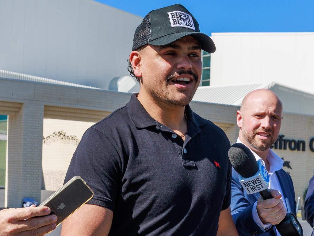 Latrell Mitchell’s turbulent 2024 season was headlined by the white-substance scandal in August. Picture: Justin Lloyd.