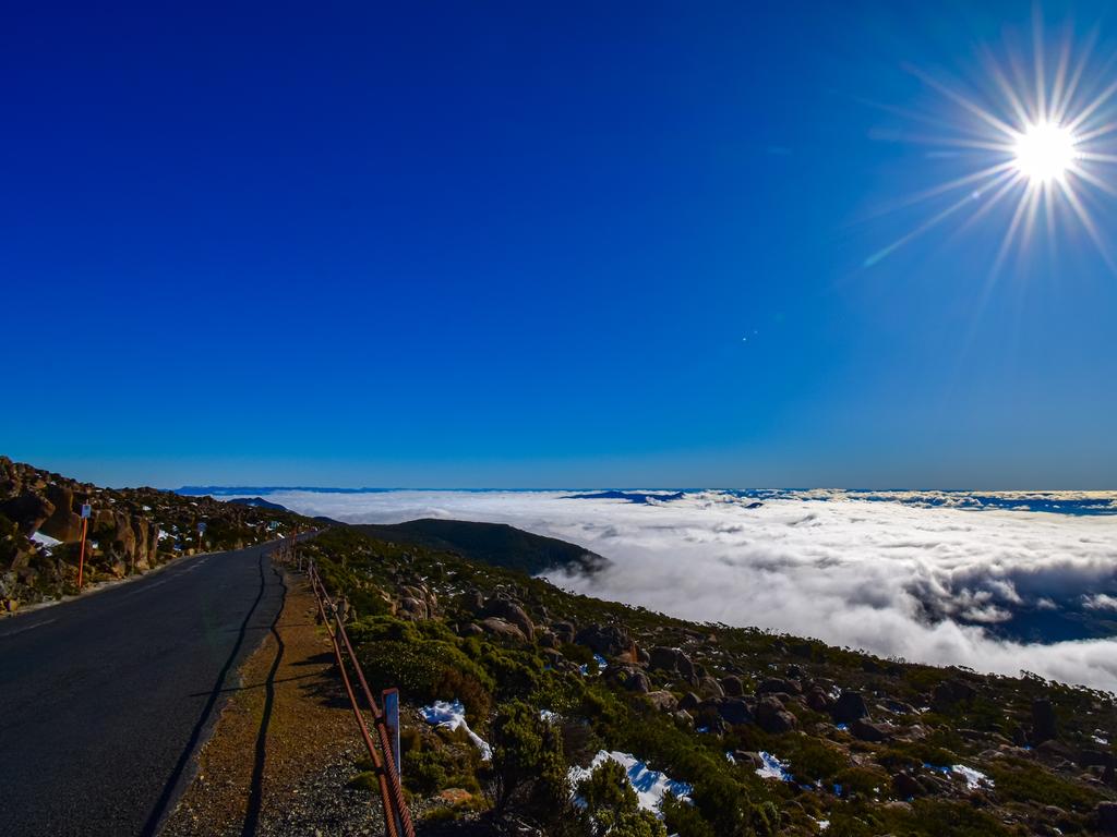 Readers picture for Your Focus on Tasmania. Cloud and snow on kunanyi/Mt Wellington. Picture: Neville Hodges