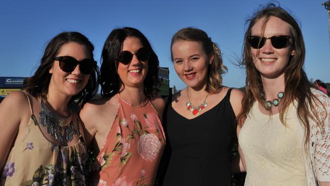 Rachel Toohey, Katie Scaife, Adele Barnett and Kathleen Longmuir, all of Lismore, at the Ballina Cup. Picture: Marc Stapelberg