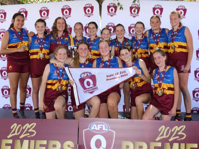 Glenmore Bulls won the Under 15 Girls grand final for AFL Capricornia. Picture: Supplied