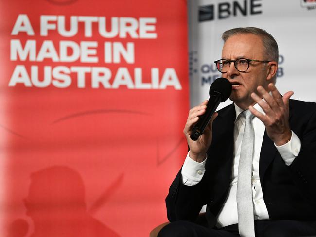 BRISBANE, AUSTRALIA - NewsWire Photos - APRIL 11, 2024. The Prime Minister, Anthony Albanese addresses the Queensland Media Club in Brisbane.Picture: Dan Peled / NCA NewsWire