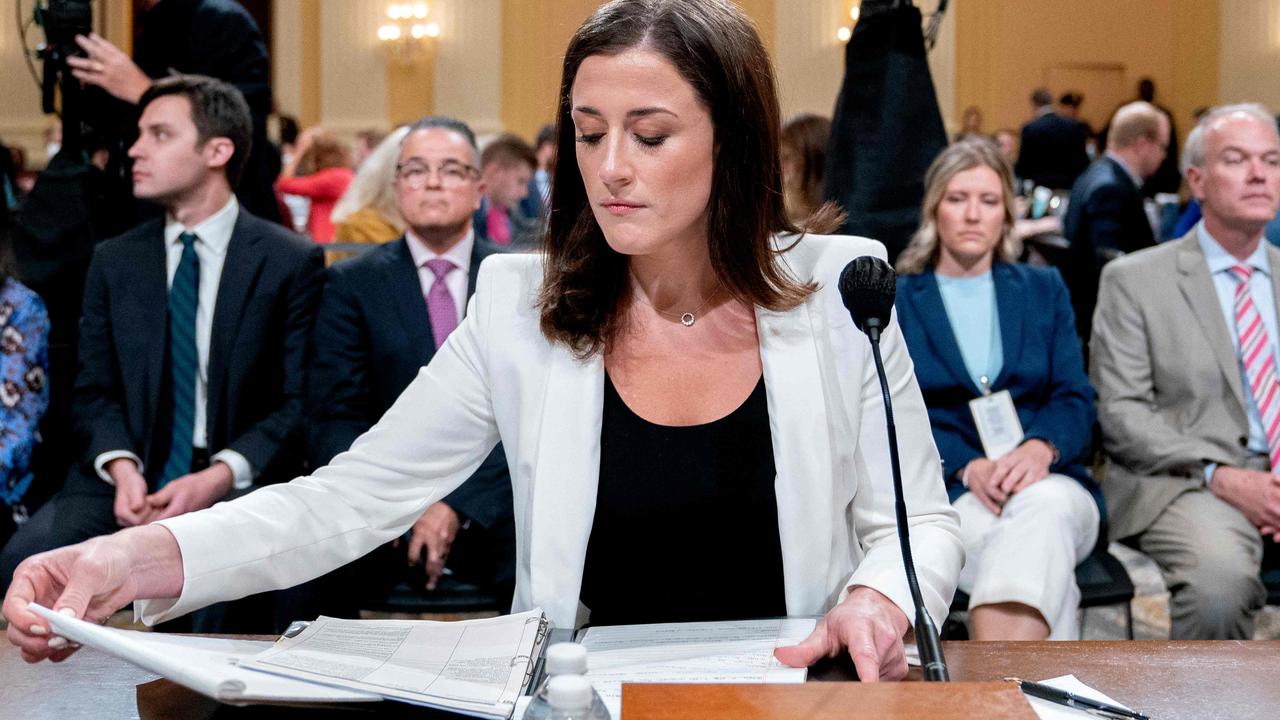 Ms Hutchinson is one of the witnesses who was allegedly pressured ahead of her testimony by Mr Trump’s allies. Picture: Stefani Reynolds/AFP