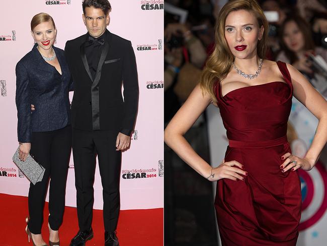 Scarlett Johannson and Romain Dauraic. Pictures: Getty