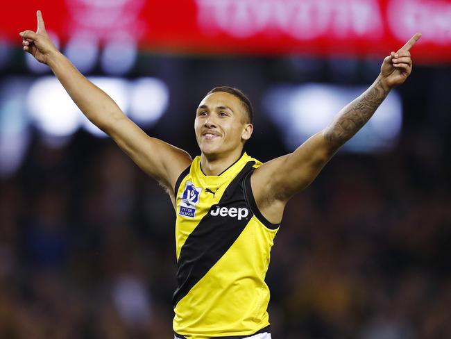 VFL Grand Final. Port Melbourne vs Richmond at Etihad Stadium. Richmond's Shai Bolton celebrates his goal in the first quarter    . Pic: Michael Klein