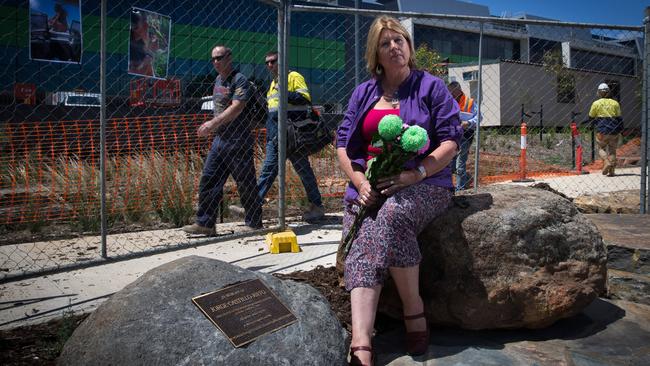 Pam Gurner-Hall at the memorial garden, which was set up in memory of her late partner Jorge Castillo-Riffo at the new RAH site. Picture: Matt Turner