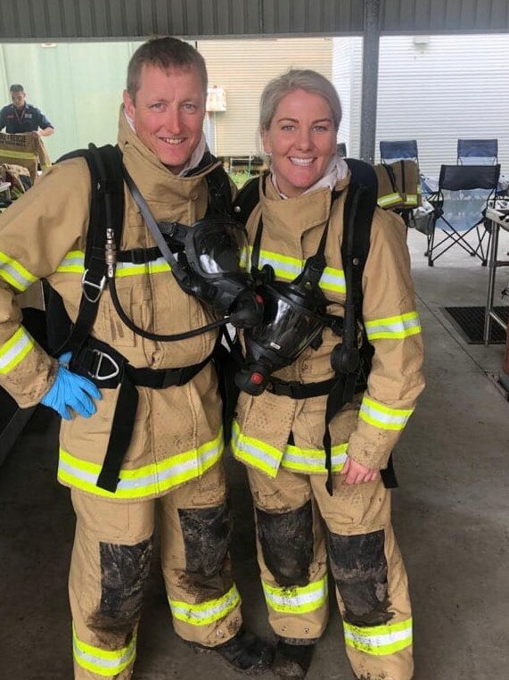 Caitlin Cooper (in fire training gear. Supplied.