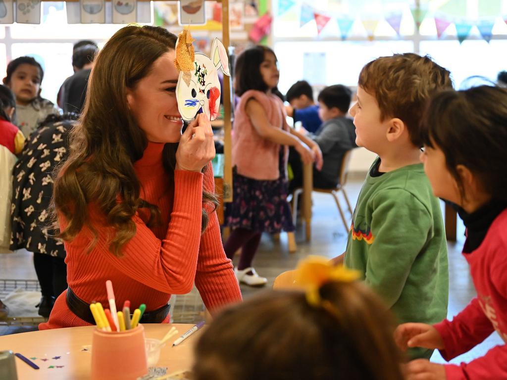 Catherine clearly loves working with children. Picture: Getty Images