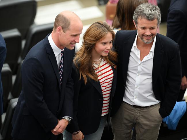 Prince William, Prince of Wales and President of the FA, poses for a photograph with Princess Isabella and HM King Frederik X, King of Denmark. Picture: Matthias Hangst/Getty Images