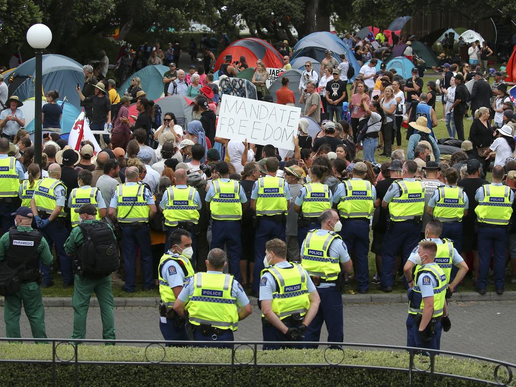 Police broke up the demonstration after three days. Picture: Hagen Hopkins/Getty Images