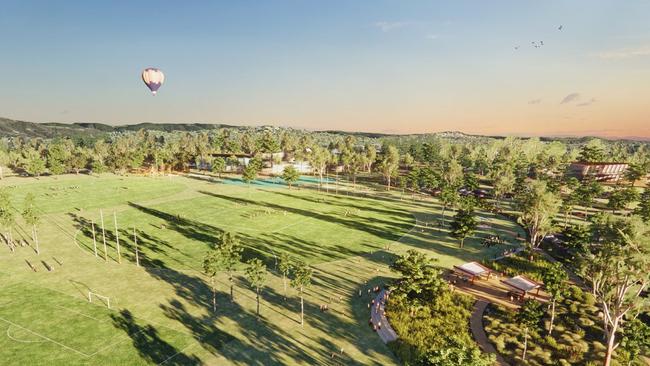 Greenheart will be a sprawling 241-hectare space between Robina and Merrimac, featuring vast open spaces, beautiful natural and cultural landscapes, an event quarter, recreational and educational precincts, and large scale sports facilities. Photo: Supplied.