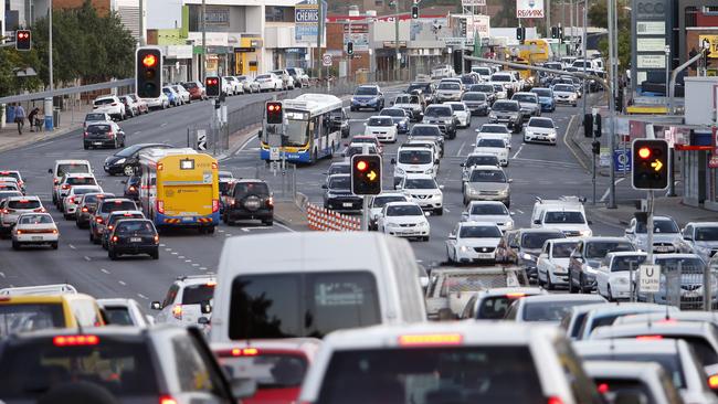 Mid week afternoon traffic on Gympie Road, Chermside. Picture: AAP/Josh Woning