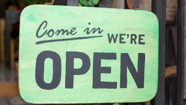 Generic photo of open for business sign, new shop, welcome, we're open, coming soon, announce stock image