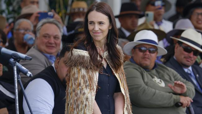 Jacinda Ardern at celebrations marking her last day as prime minister. Picture: Getty Images.