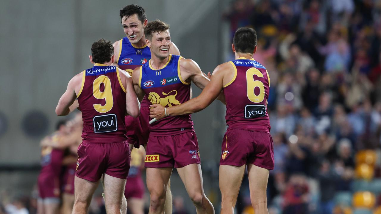 The Lions stood up when it mattered. Picture: Lachie Millard