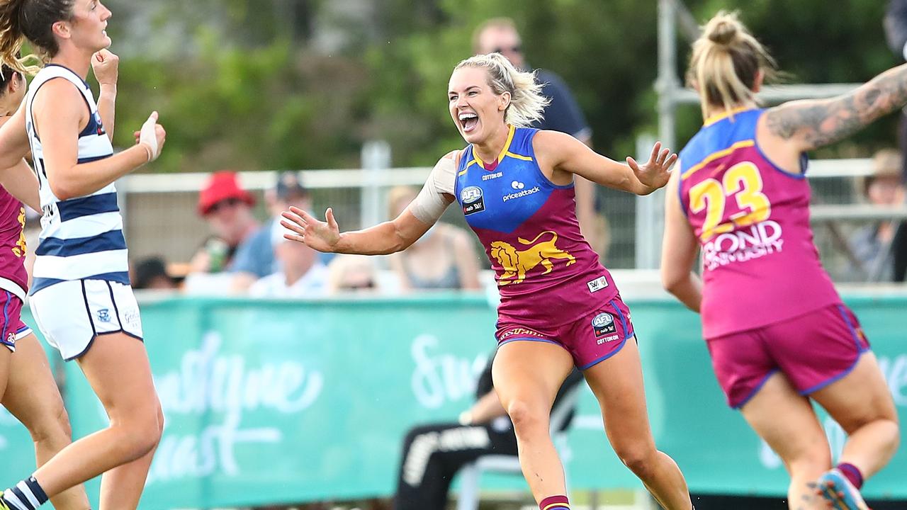 Orla O'Dwyer was the star as Brisbane held on for a two-point win. Picture: Jono Searle/AFL Photos