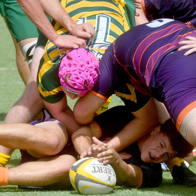 QLD Rugby Union State Championships (17-18 years boys) at the Townsville Sports Precinct. Friday May 23. Sunshine Coast against Metro West. Picture: Evan Morgan