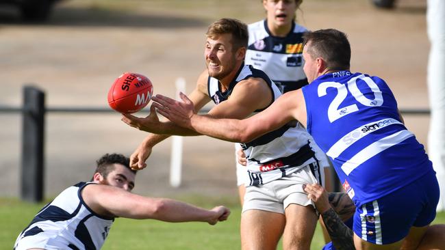 Jarred Liebelt, pictured against Port Noarlunga in 2018, has been cleared of any serious injury. Picture: AAP/Keryn Stevens