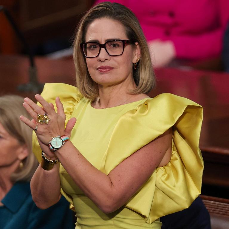 Senator Kyrsten Sinema’s yellow dress at State of the Union mocked