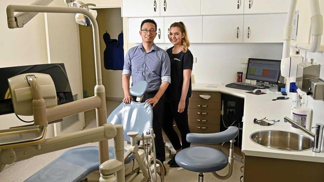 Dr David Chen and Logan Reed of Ipswich Dental Care. Picture: Cordell Richardson