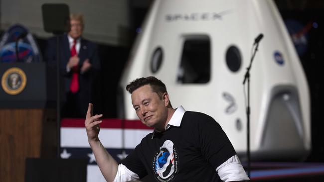 Elon Musk’s SpaceX is riding high after becoming the first private company to send people into space last month. Picture: Saul Martinez/Getty Images/AFP