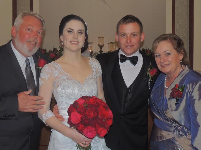 Bruce and Denise Morcombe at the wedding of their son Bradley to Anna Martin.