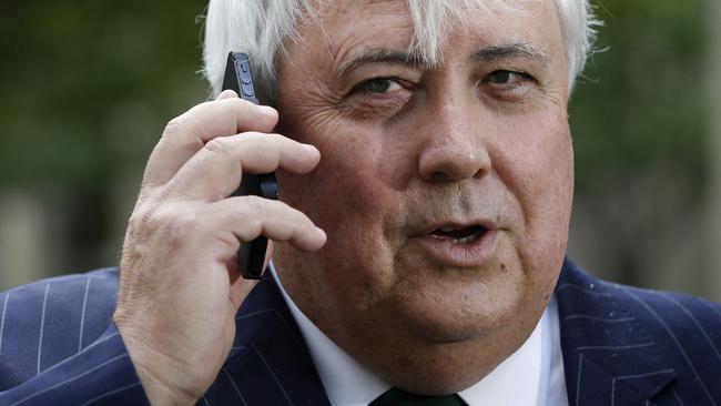 Clive Palmer on the line. Picture: Ray Strange