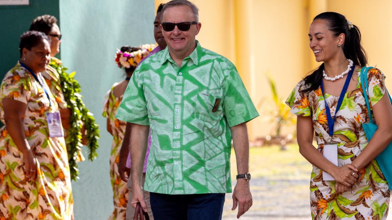 Prime Minister Anthony Albanese in the Cook Islands in November 2023. Picture: DFAT