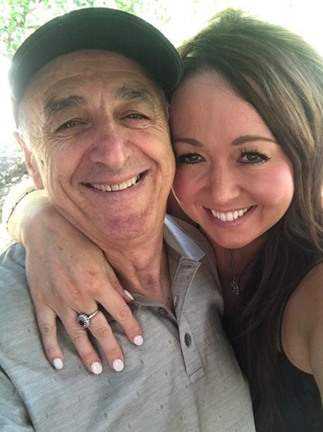 Philip Ferrarotto and daughter Katie Harley during Christmas celebrations 2017. Picture: Supplied