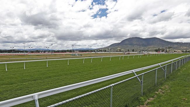 The home straight at the Hobart racetrack. Pictures: Zak Simmonds