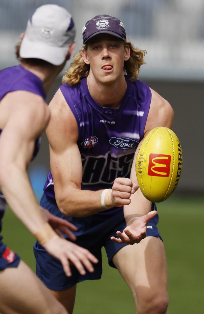 Sam De Koning is the big question for the Cats. Picture: Michael Klein