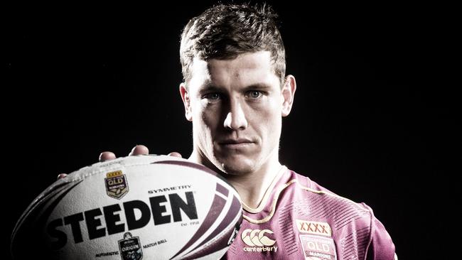 BRISBANE, AUSTRALIA — JUNE 15: Jarrod Wallace poses for a photo during a Queensland Maroons State of Origin media session at the Rydges Hotel on June 15, 2017 in Brisbane, Australia. (Photo by Bradley Kanaris/Getty Images)