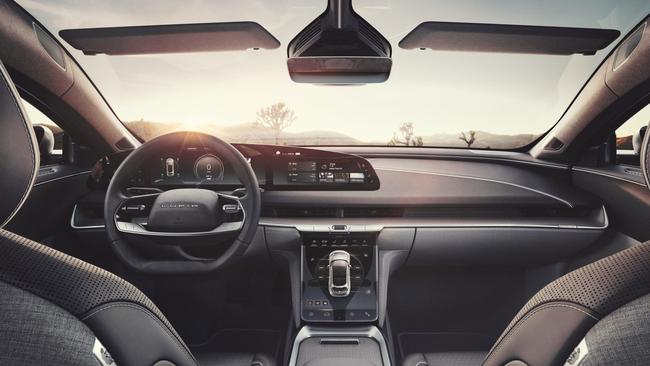 Inside the Lucid Air electric car.