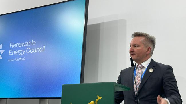 Climate Change and Energy Minister Chris Bowen at the launch of COP29 Azerbaijan. Picture: Renewable Energy Council Asia Pacific/Facebook