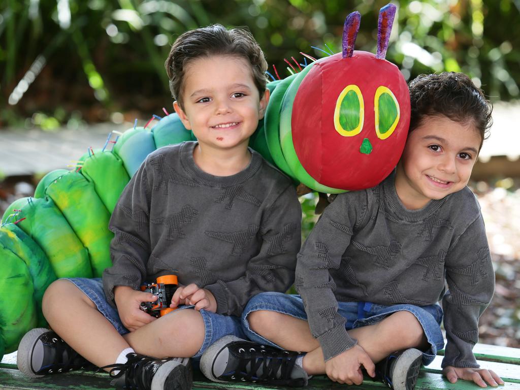 Liverpool Mayor Ned Mannoun's children meet The Very Hungry Caterpillar. This is a promo story/pic about the book coming to life on stage at Casula Powerhouse on April 15-17. Casula Powerhouse.

Ned Mannouns and wife Tina with kids Solomon [41/2]and Jacob [31/2].

Pics Ian Svegovic