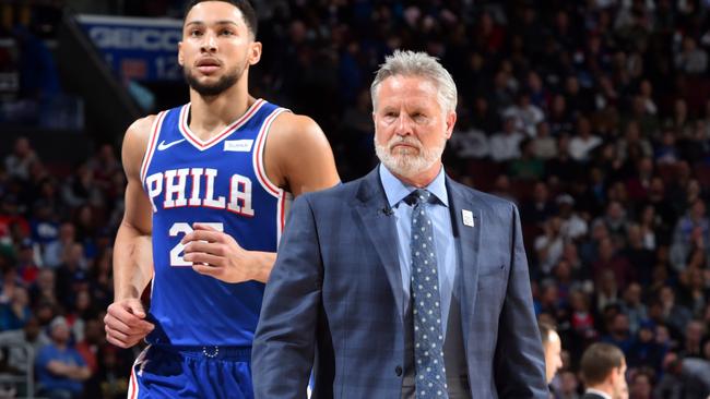 Ben Simmons and Brett Brown are the dynamic duo at the 76ers. Picture: Jesse D. Garrabrant/NBAE via Getty Images