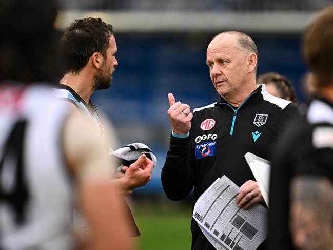 Toasts will be made to Ken Hinkley on Lygon Street all week. Picture: Daniel Carson/AFL Photos via Getty Images.