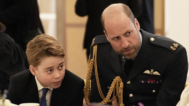 Prince William and Prince George join Second World War veterans. Picture: Jordan Pettitt - WPA Pool/Getty Images