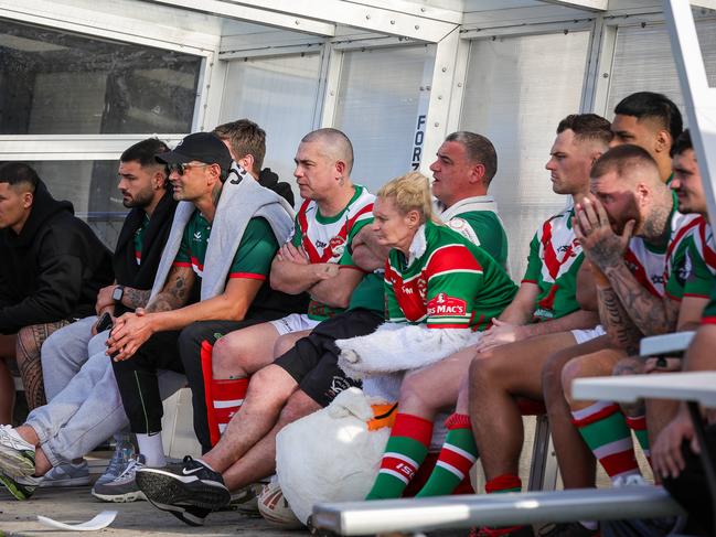 Seagulls coach John Sutton and bench watch on. Picture: Adam Wrightson Photography