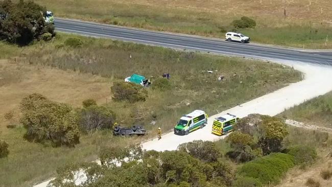 The scene of the fatal crash in the state’s South-East. Picture: 7NEWS