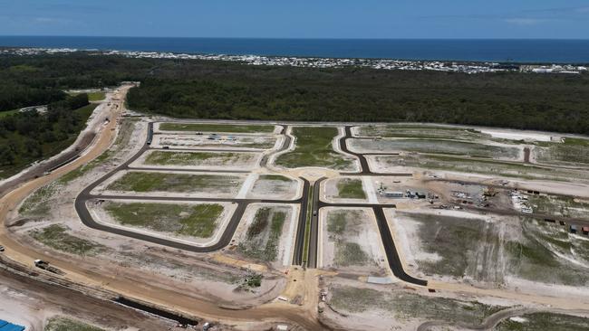 The first asphalt has been laid at Kings Forest in northern NSW by developer Leda Holdings as the first lots of the housing mini-city will go on the market in 2024. Picture: Supplied