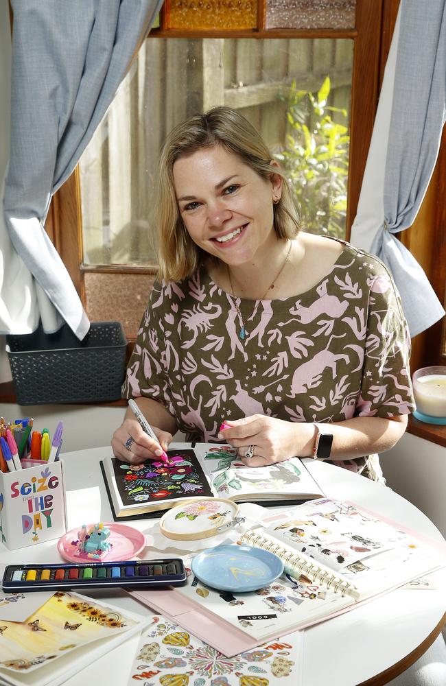 Stephanie Morang suffers from Pure OCD, which affects her mental health but she has delved into crafting activities to distract her from the disorder. Picture: John Appleyard